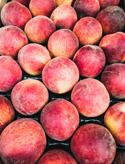 Close-up of peaches in a market