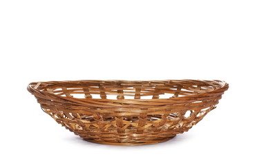 Bamboo basket isolated on white background
