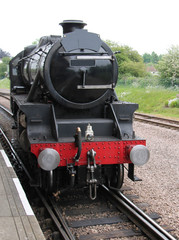 A Powerful Railway Steam Locomotive Train Engine.