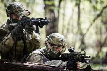 Two snipers on military operation