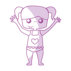 cute girl with Beach suit drawing character vector illustration design