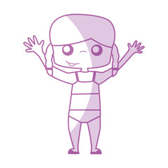 cute girl with Beach suit drawing character vector illustration design