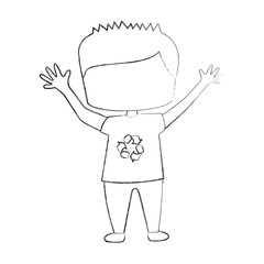 cute boy drawing icon vector illustration design