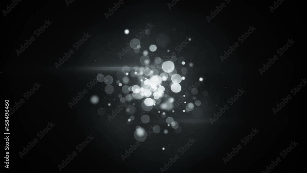 Poster circle blurred lights in center on black. abstract background. computer generated seamless loop anim