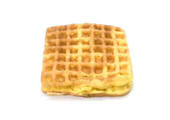 Waffle (Honeycomb candy) isolated on white background.