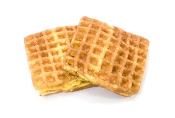 Waffle (Honeycomb candy) isolated on white background.