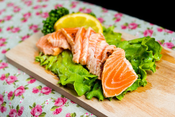 Salmon Tataki Japanese food salmon fillet