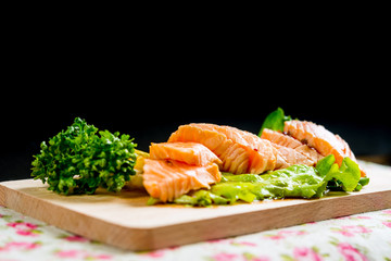 Salmon Tataki Japanese food salmon fillet