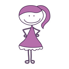 cute girl drawing character vector illustration design