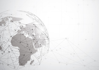 Global network connection. World map point and line composition concept of global business. Vector Illustration