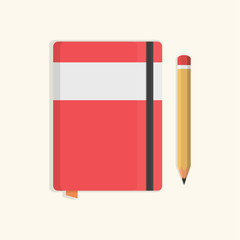 Notebook and pencil