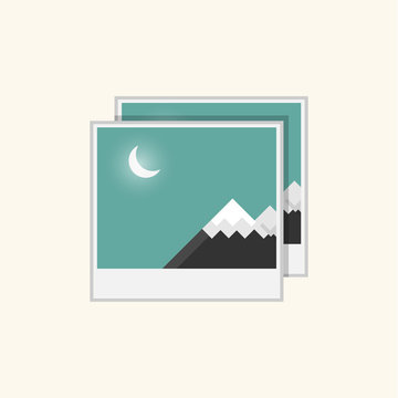 image design mountain and moon