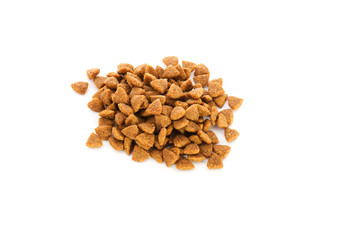 Dog food on white background