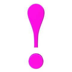 exclamation point exclamation mark pink 3d in high resolution