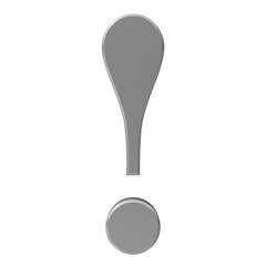 exclamation point exclamation mark red 3d colored isolated on white background in high resolution for business presentation and print
