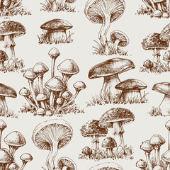 Mushroom seamless pattern - 158500822