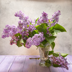 still life bouquet of lilac flowers