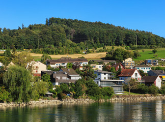 Fototapeta na wymiar The Rhine river in the Swiss canton of Schaffhausen