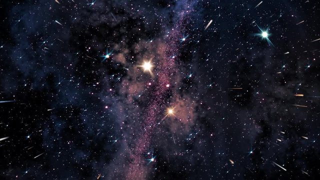 Space 2245: Flying through star fields in deep space (Loop).