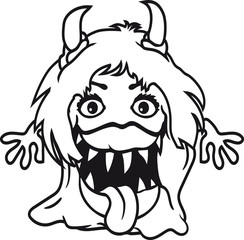 frau weiblich mädchen girl sexy hübsch schön schleimig ekelig schleim glibber monster klein frech böse horror comic cartoon