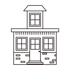 monochrome silhouette house with small attic vector illustration