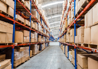 Warehouse storage of retail merchandise shop. - 158502491