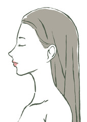 女性の横顔