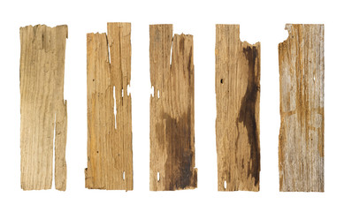 wooden planks isolated 0n white background