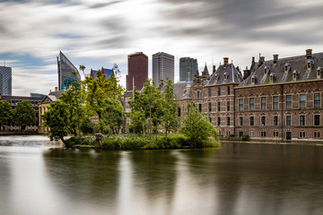 Floating pontoons in Het Binnenhof the Hauge. The oldest House of Parliament in the world still in use