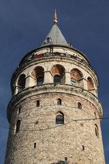 Fototapeta na wymiar Galata Tower in Beyoglu, Istanbul, Turkey