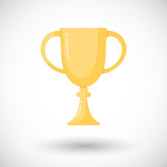 Winner cup flat vector icon