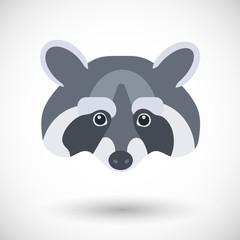 Raccoon head vector flat icon
