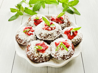 Chocolate strawberry cakes