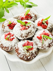 Chocolate strawberry cakes
