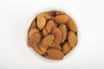 Almonds isolated on white background