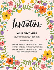 Wedding Invitation, Greeting Card. Colorful Vector Background Template Illustration Design