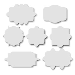 Blank sticker template over white background