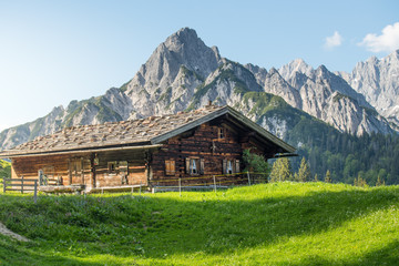 Alpine hut in the Austrian mountains