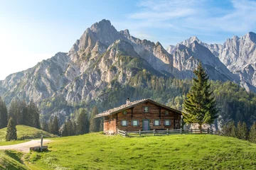 Foto op Canvas Alpine hut in the Austrian mountains © auergraphics