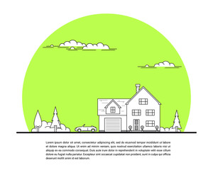 Naklejka premium House and car