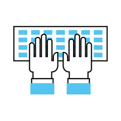 Obraz premium computer keyboard with hands user vector illustration design