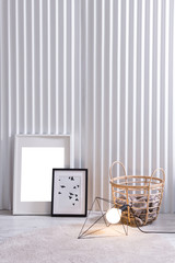 white panel wall style modern home concept with frames