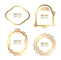 Set of High Quality Luxury Frame on Gray Background . Vector Isolated Illustration