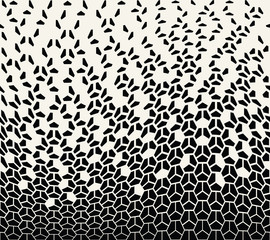 geometric halftone gradient pentagon seamless vector pattern