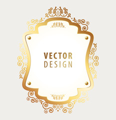 High Quality Luxury Frame on Gray Background . Vector Isolated Illustration