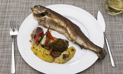 Forelle mit Gemüsepfanne 01 - 012