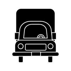 cargo truck icon over white background. vector illustration