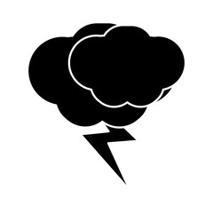 clouds and bolt icon over white background vector illustration