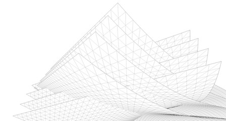 Geometric background, Abstract sketch, Architectural ,Construction ,Wireframe