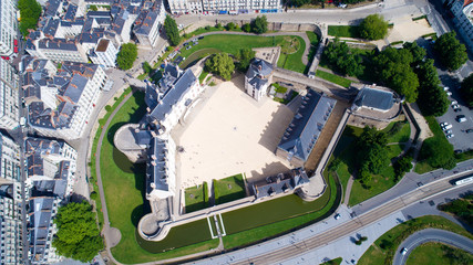 Vue imprenable sur le château des Ducs de Bretagne, à Nantes, Loire Atlantique, France